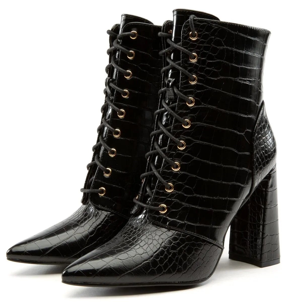 Milano-1 Lace-Up Block Heel Bootie