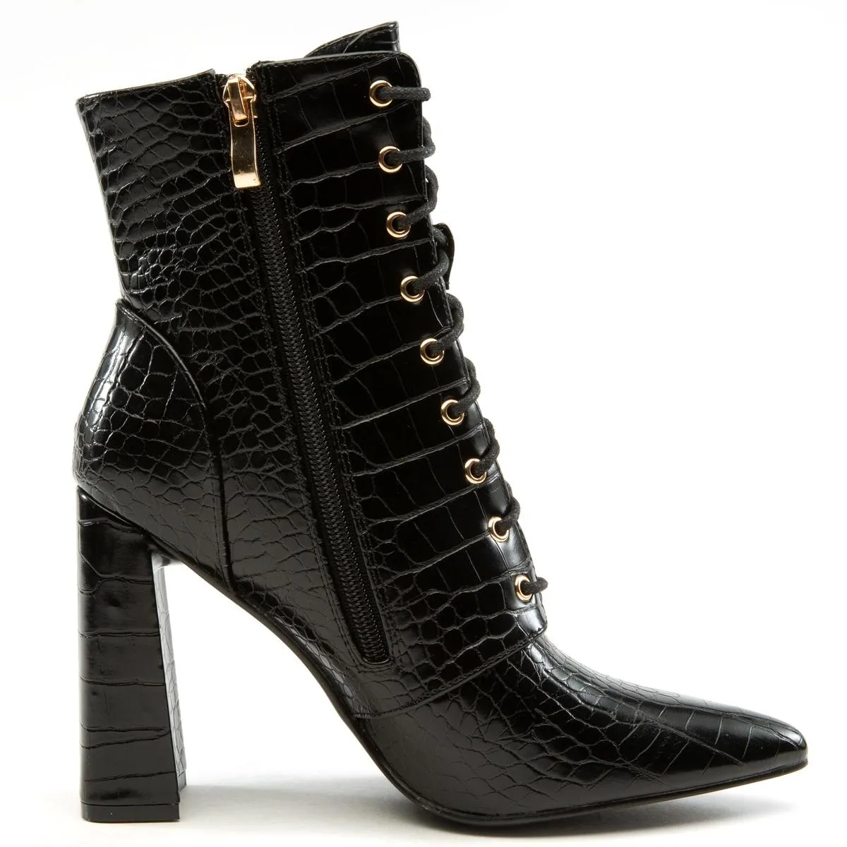 Milano-1 Lace-Up Block Heel Bootie