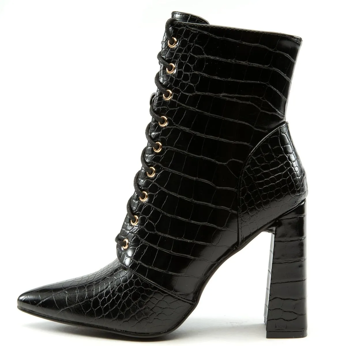 Milano-1 Lace-Up Block Heel Bootie