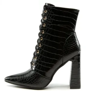 Milano-1 Lace-Up Block Heel Bootie