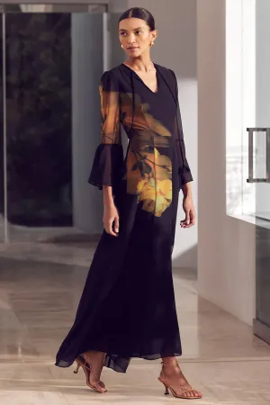 MISA Claire Dress Yellow Rose Chiffon