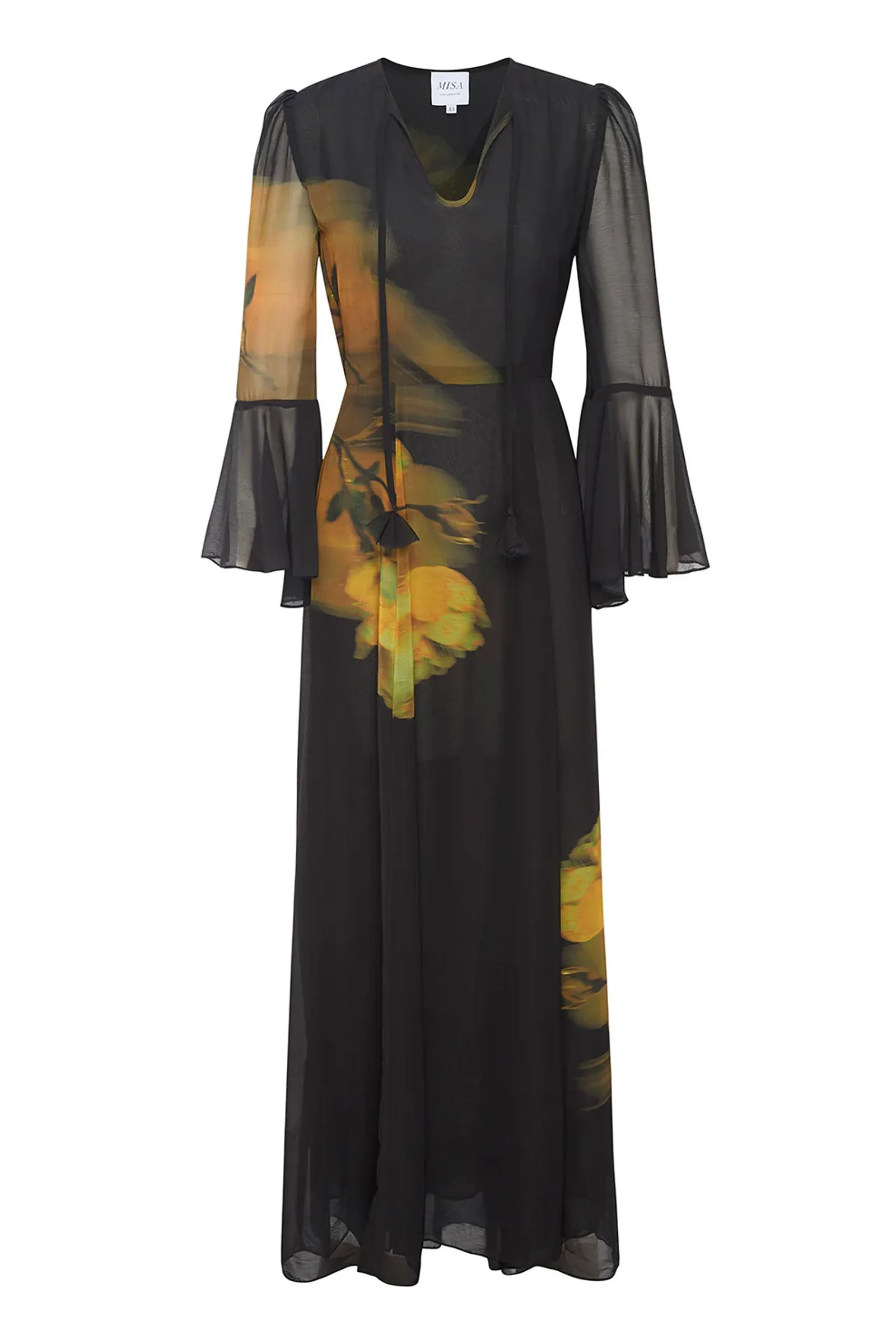 MISA Claire Dress Yellow Rose Chiffon