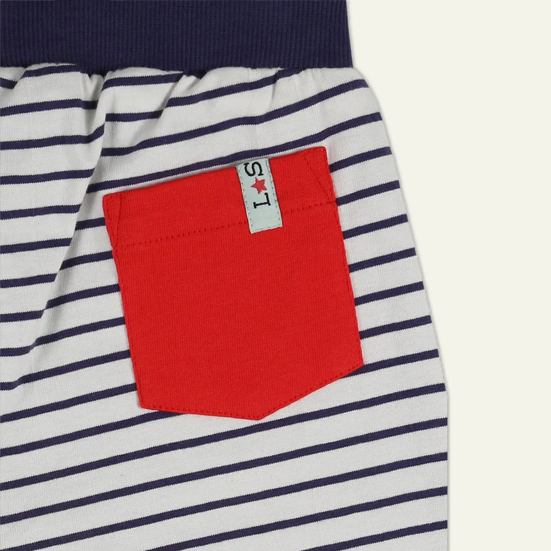Multicoloured Dinosaur And Stripe Print Shorts