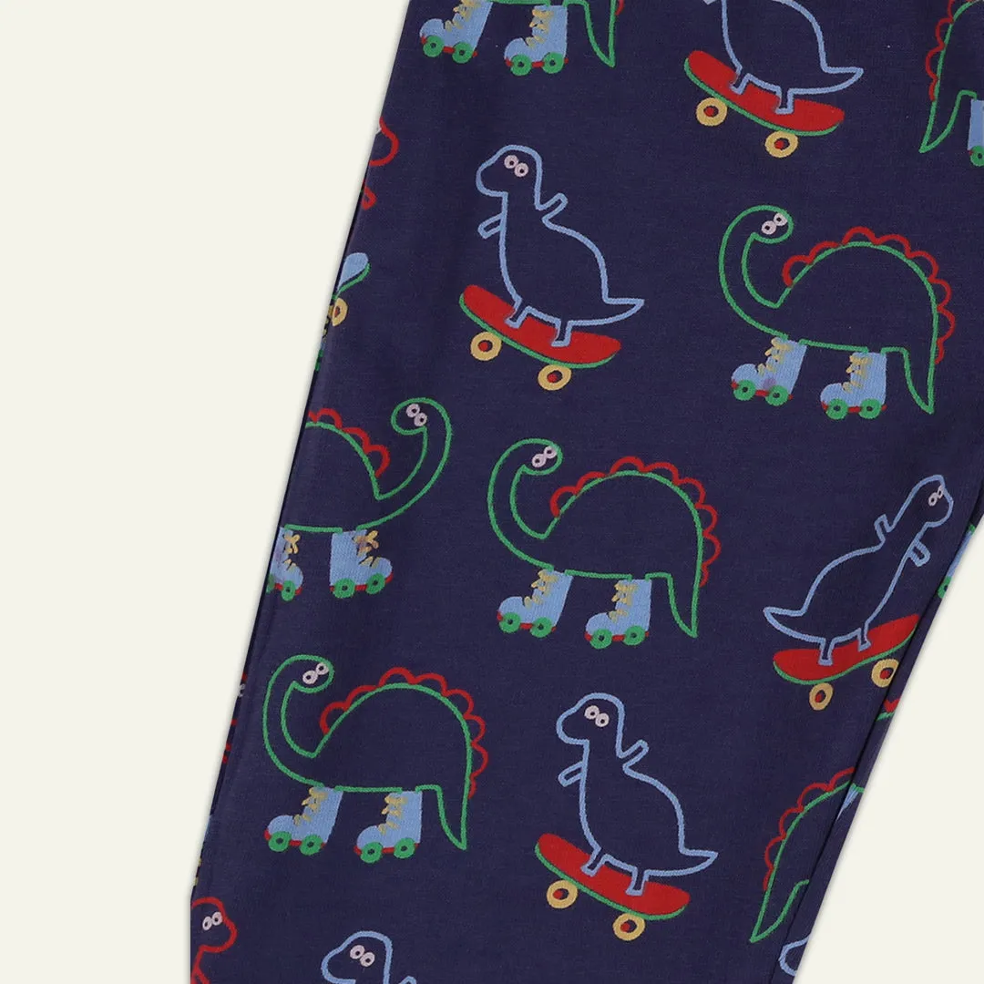Multicoloured Dinosaur And Stripe Print Shorts