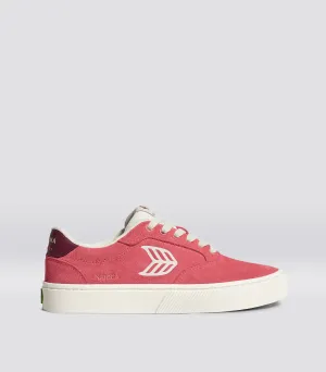 NAIOCA Watermelon Suede Ivory Logo Ruby Wine Sneaker Women