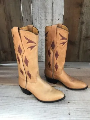 Natural Mule &  Brown Inlay Tres Outlaws Men's Classic Boot 3842