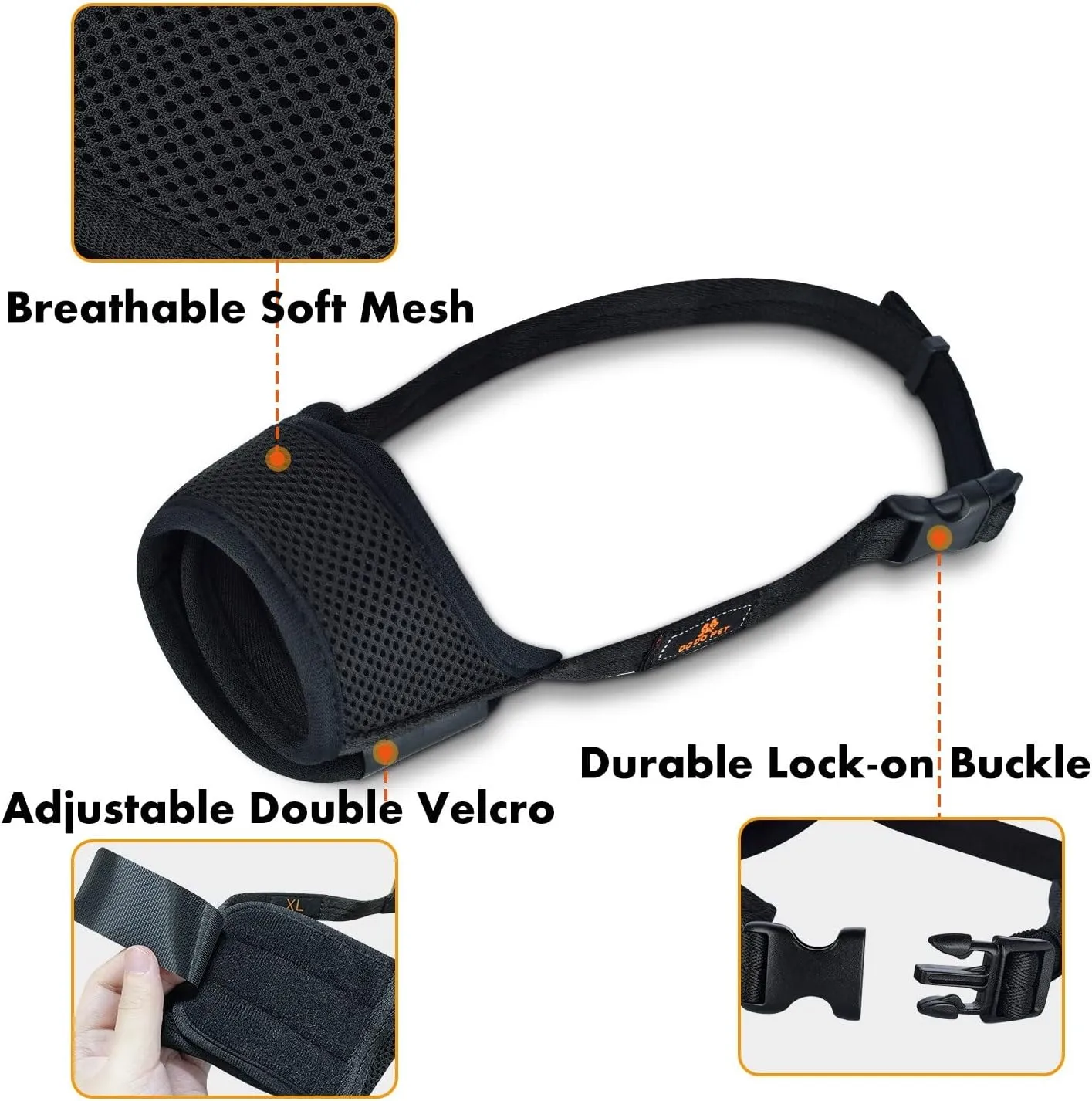 NEW Dog Muzzle for Medium Large Dogs, Adjustable Dog Muzzle to Prevent Biting Barking Chewing, Dog Muzzles with Breathable Mesh Allows Panting and Drinking, Sz L