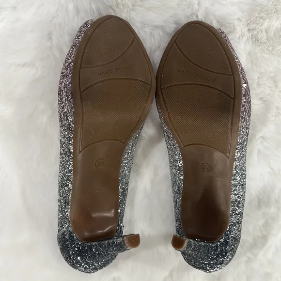 NEW MARC FISHER HARPYLY Bedazzled GLITTERY SPARKLING Ombré HEELS