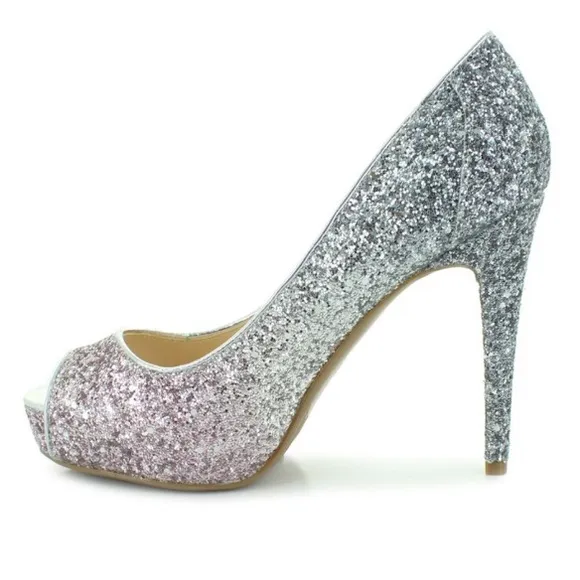 NEW MARC FISHER HARPYLY Bedazzled GLITTERY SPARKLING Ombré HEELS