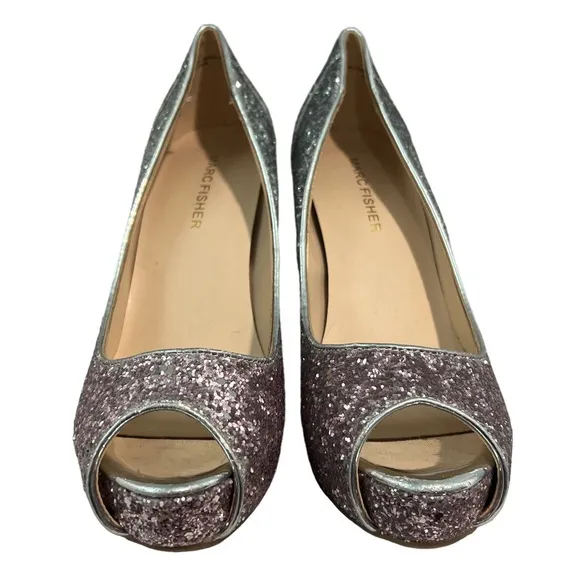 NEW MARC FISHER HARPYLY Bedazzled GLITTERY SPARKLING Ombré HEELS