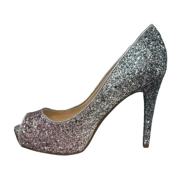 NEW MARC FISHER HARPYLY Bedazzled GLITTERY SPARKLING Ombré HEELS