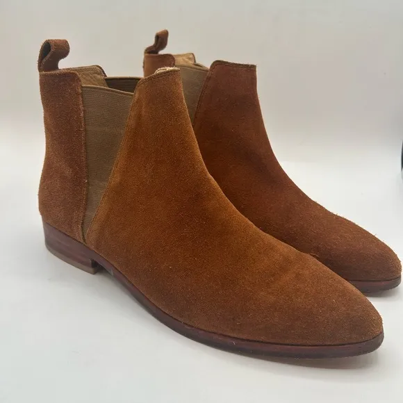 Nisolo Womens Nutmeg Suede &amp; Leather Chelsea Every Day Boots Booties Size 9