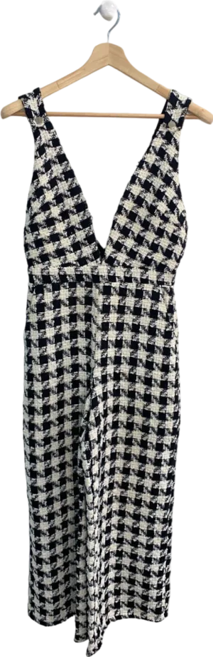 Oasis Black & White Houndstooth Dress UK 10