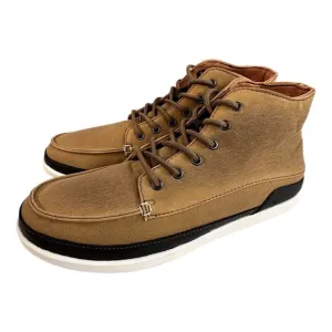 Olukai Nalukai Kapa Boots Mens Size 8.5 Brown Waxed Canvas Lace Up Ankle Chukka