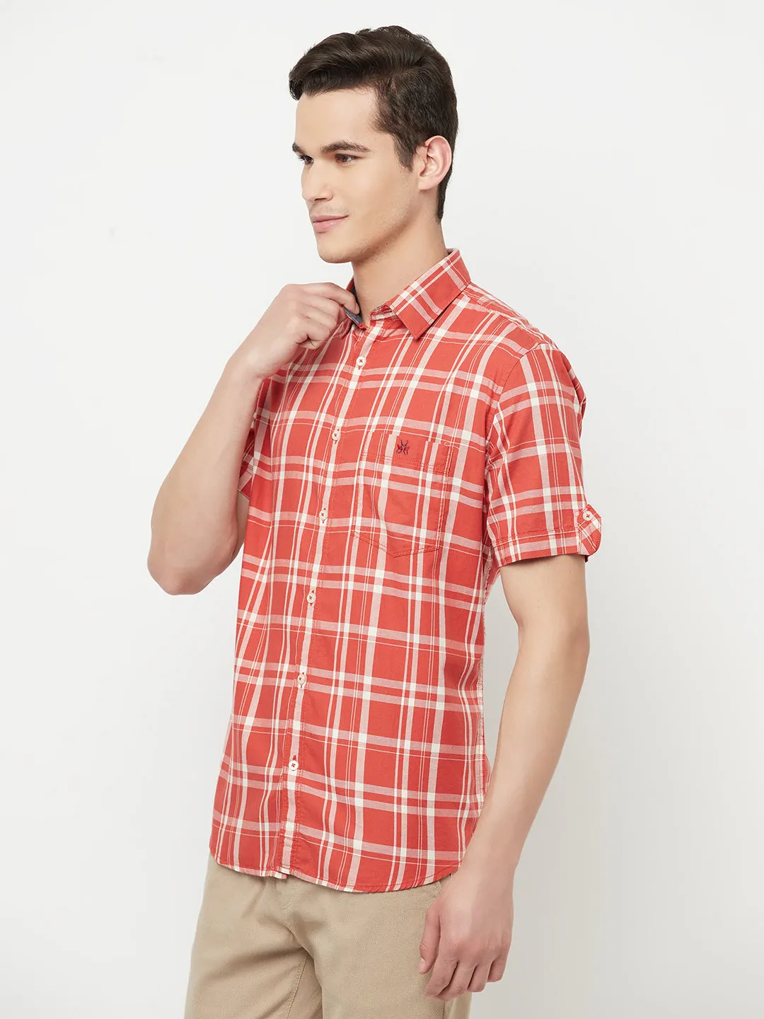 Orange Checked Shirt