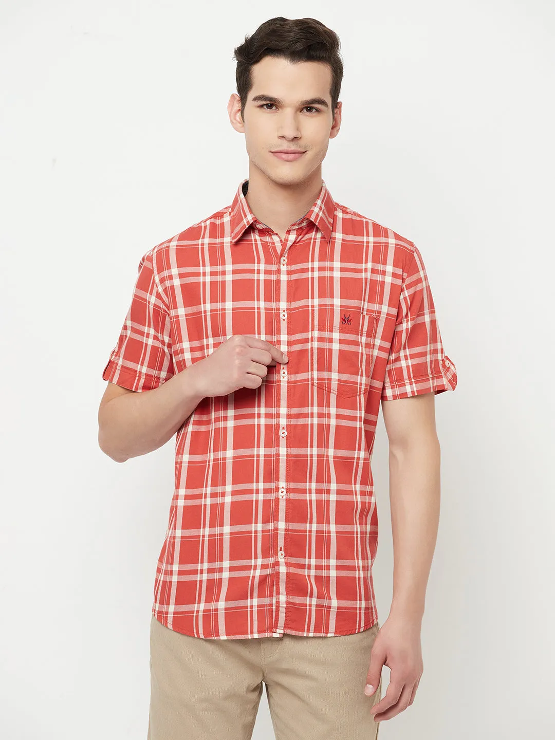 Orange Checked Shirt