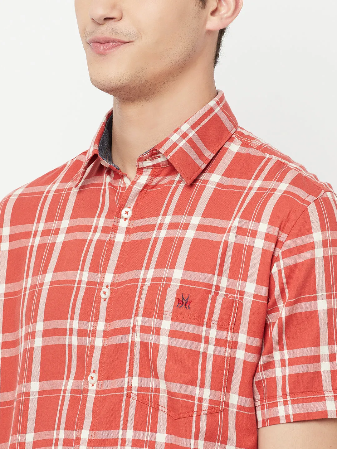 Orange Checked Shirt
