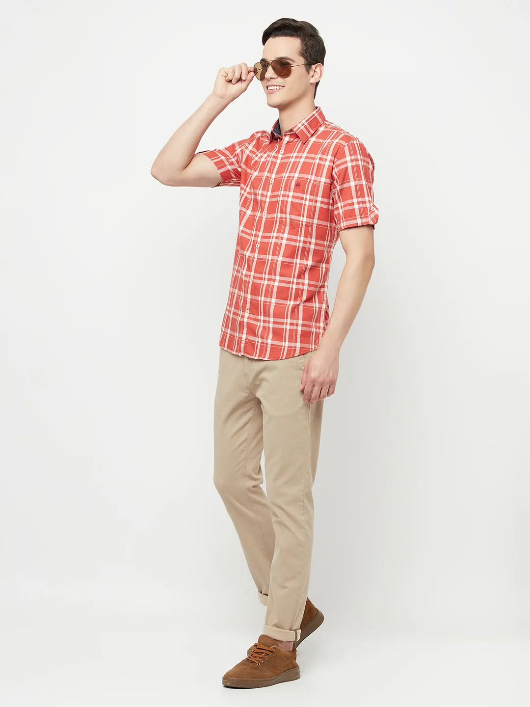 Orange Checked Shirt