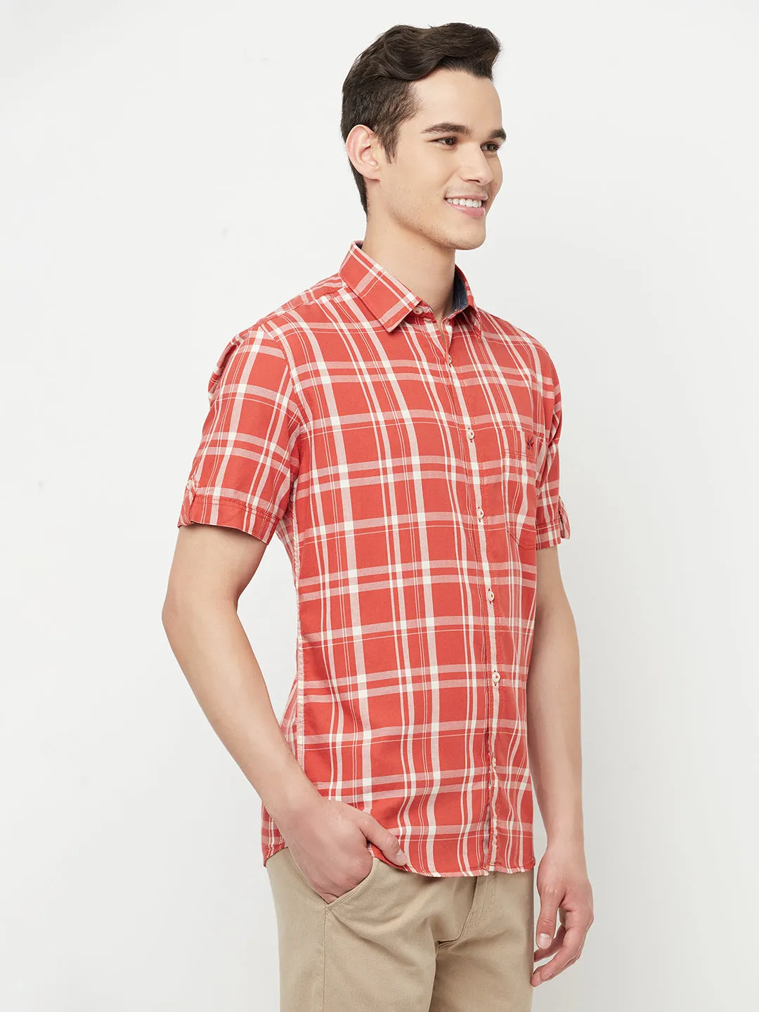 Orange Checked Shirt