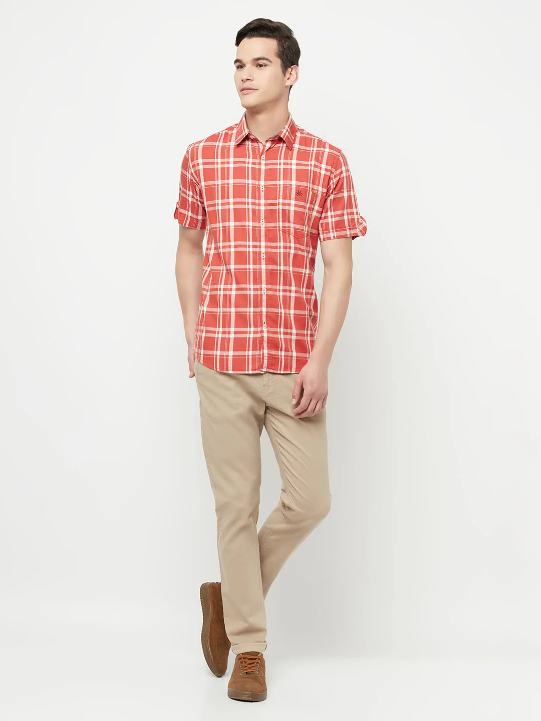 Orange Checked Shirt