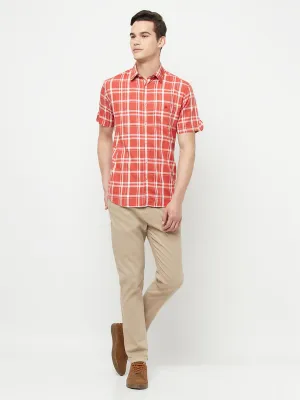 Orange Checked Shirt