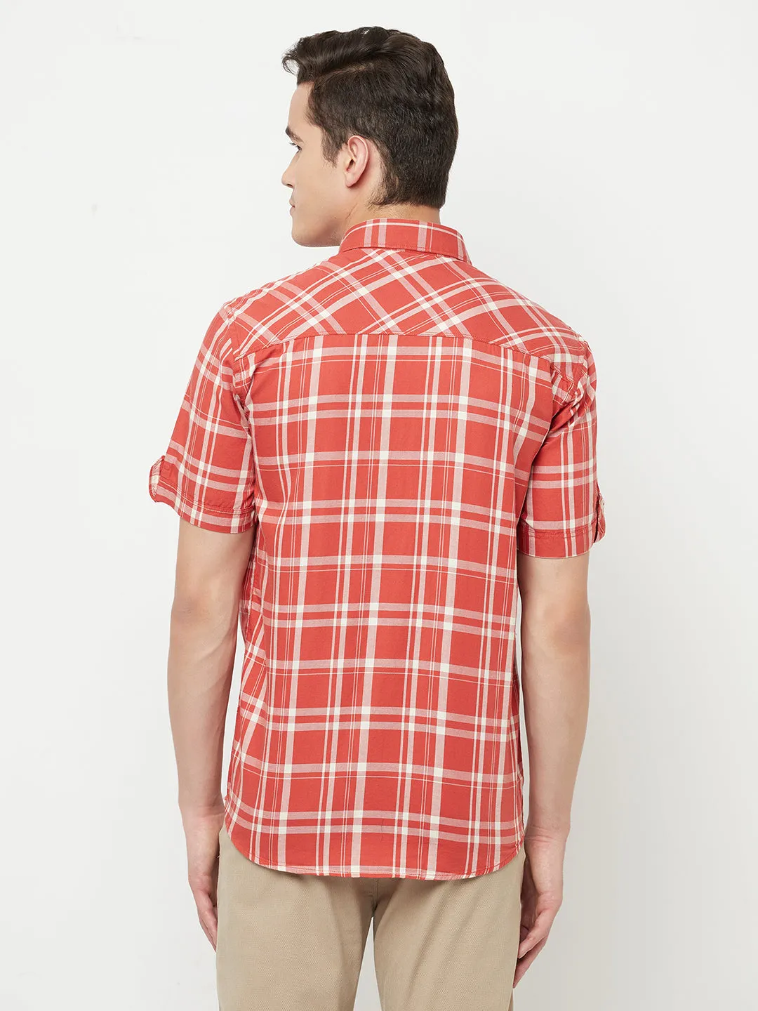Orange Checked Shirt