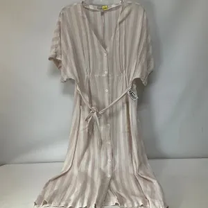 Pink & White Dress Casual Midi Chelsea 28, Size 1x