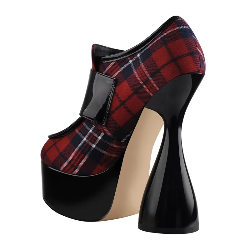 Platform Strange Shape High Heels Round Toe Mixed Colors Ankle Boots
