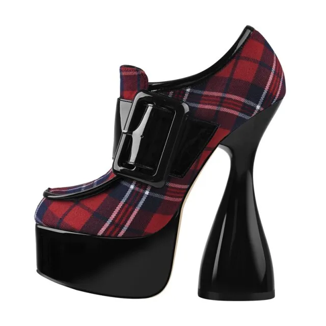 Platform Strange Shape High Heels Round Toe Mixed Colors Ankle Boots