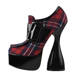Platform Strange Shape High Heels Round Toe Mixed Colors Ankle Boots