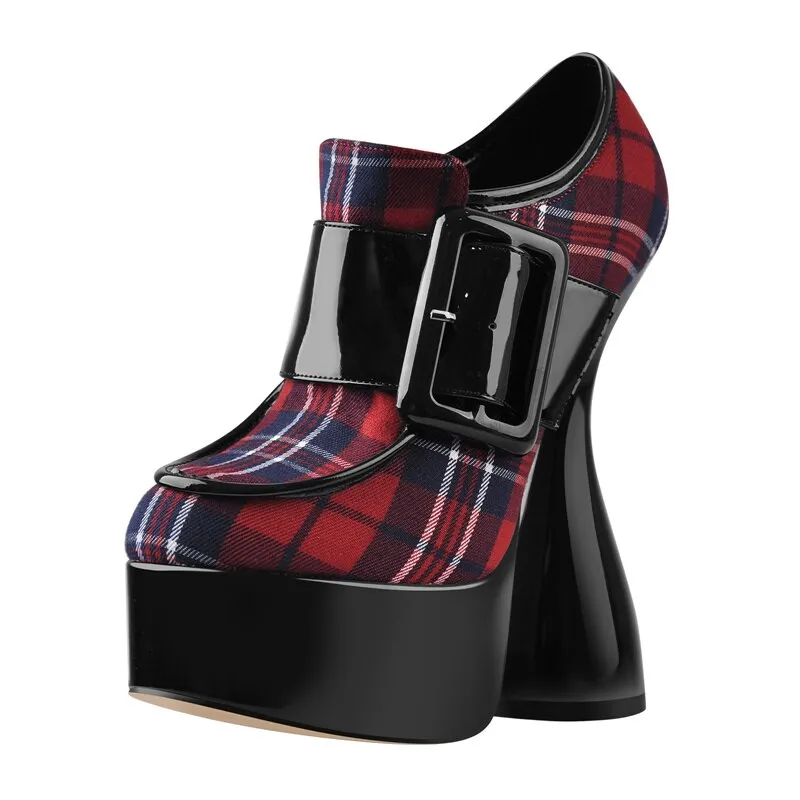 Platform Strange Shape High Heels Round Toe Mixed Colors Ankle Boots