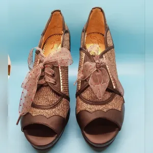 Poetic License‎ Stuck On You Peep Toe Laceup Heels