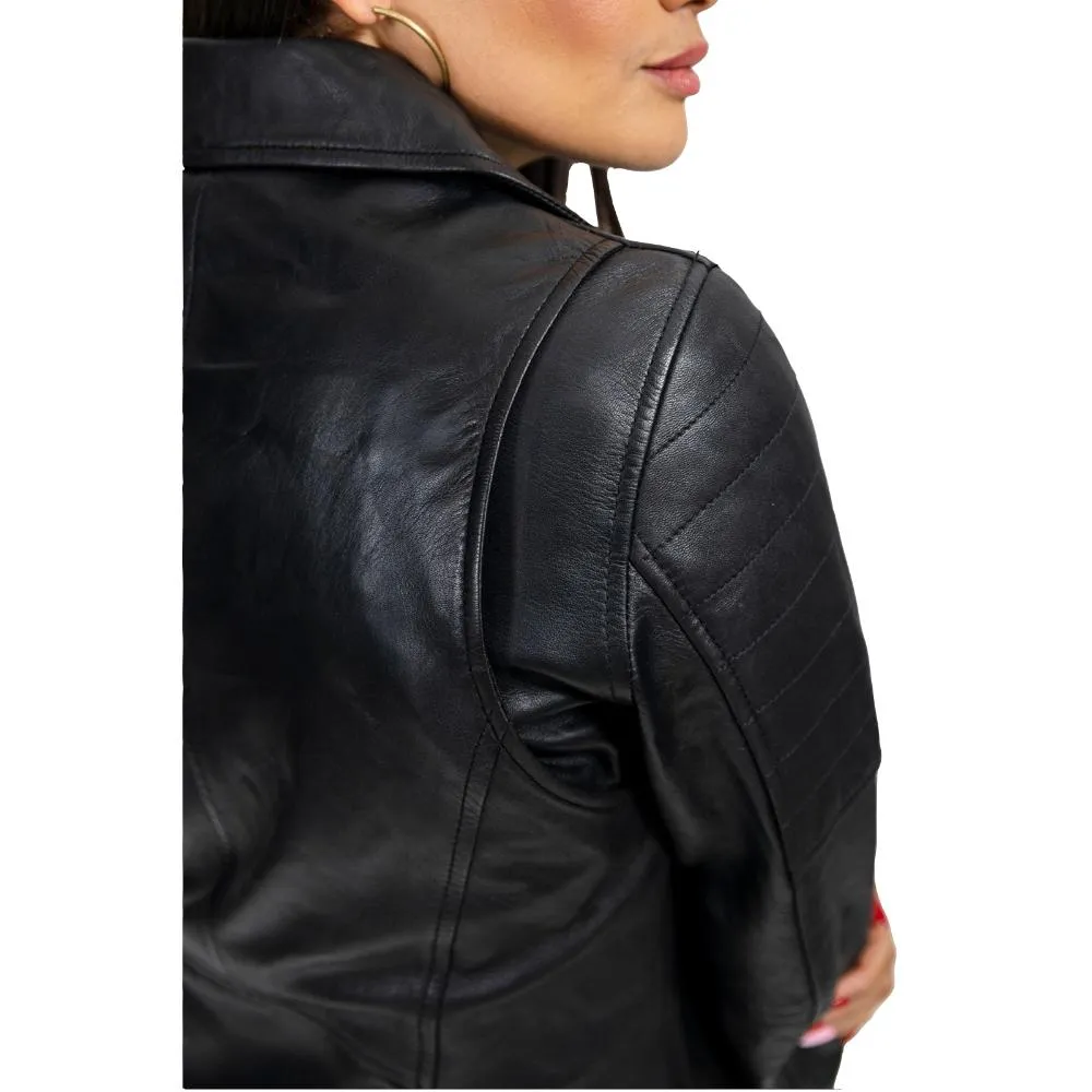 Princess - Women's Fashion Lambskin Leather Jacket (Black)