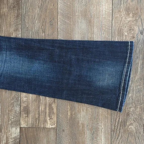 ROCK &amp; ROLL Cowgirl &quot;Rival Low Rise&quot; bootcut denim rodeo jeans 26x32L like new