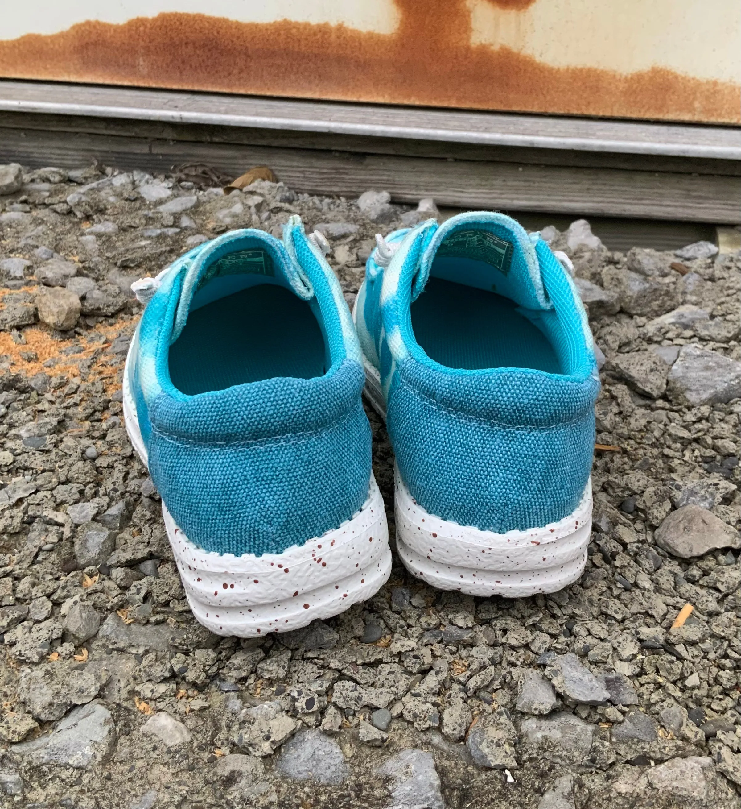 Roper Children/Youth Eva Moc Blue Tie Dye Canvas Slip On Laced Shoe 1793-3011