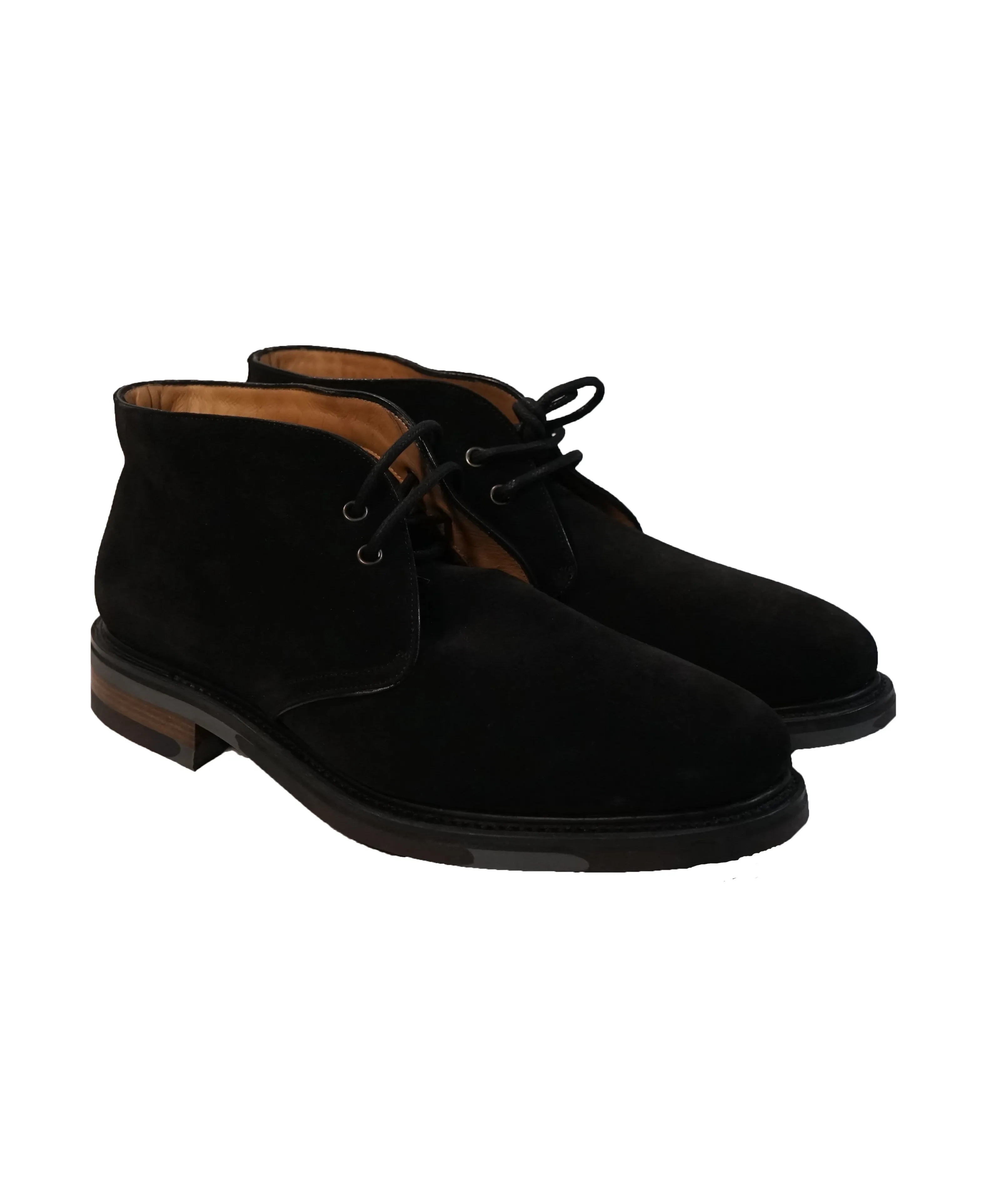 SALVATORE FERRAGAMO - "Tramezza" Black Suede Fur Lined Ankle Boot - 9
