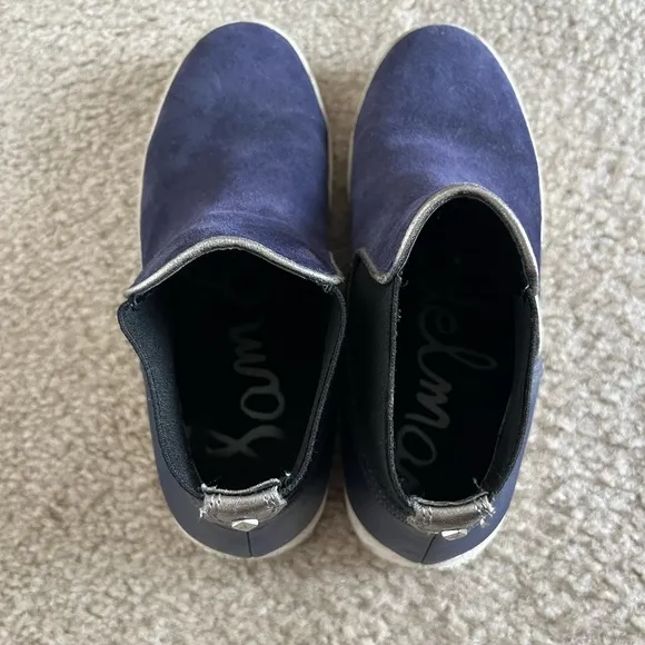 Sam Edelman Navy Blue Suede Chelsea Boot