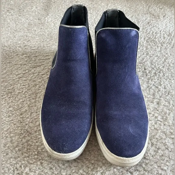Sam Edelman Navy Blue Suede Chelsea Boot