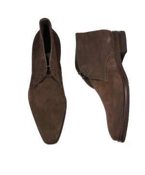 SANTONI - "GOODYEAR WELT” Slim Silhouette Weathered Chukka Boot  - 11.5