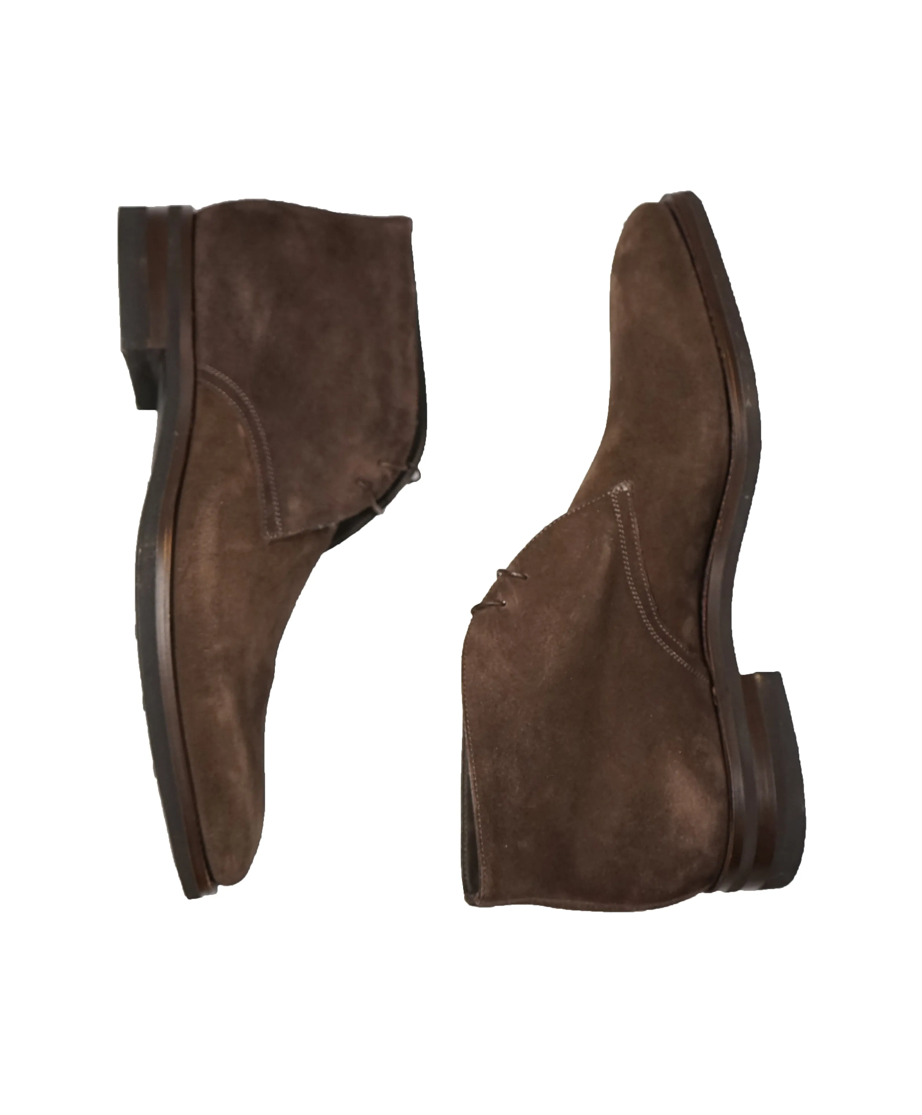 SANTONI - "GOODYEAR WELT” Slim Silhouette Weathered Chukka Boot  - 11.5