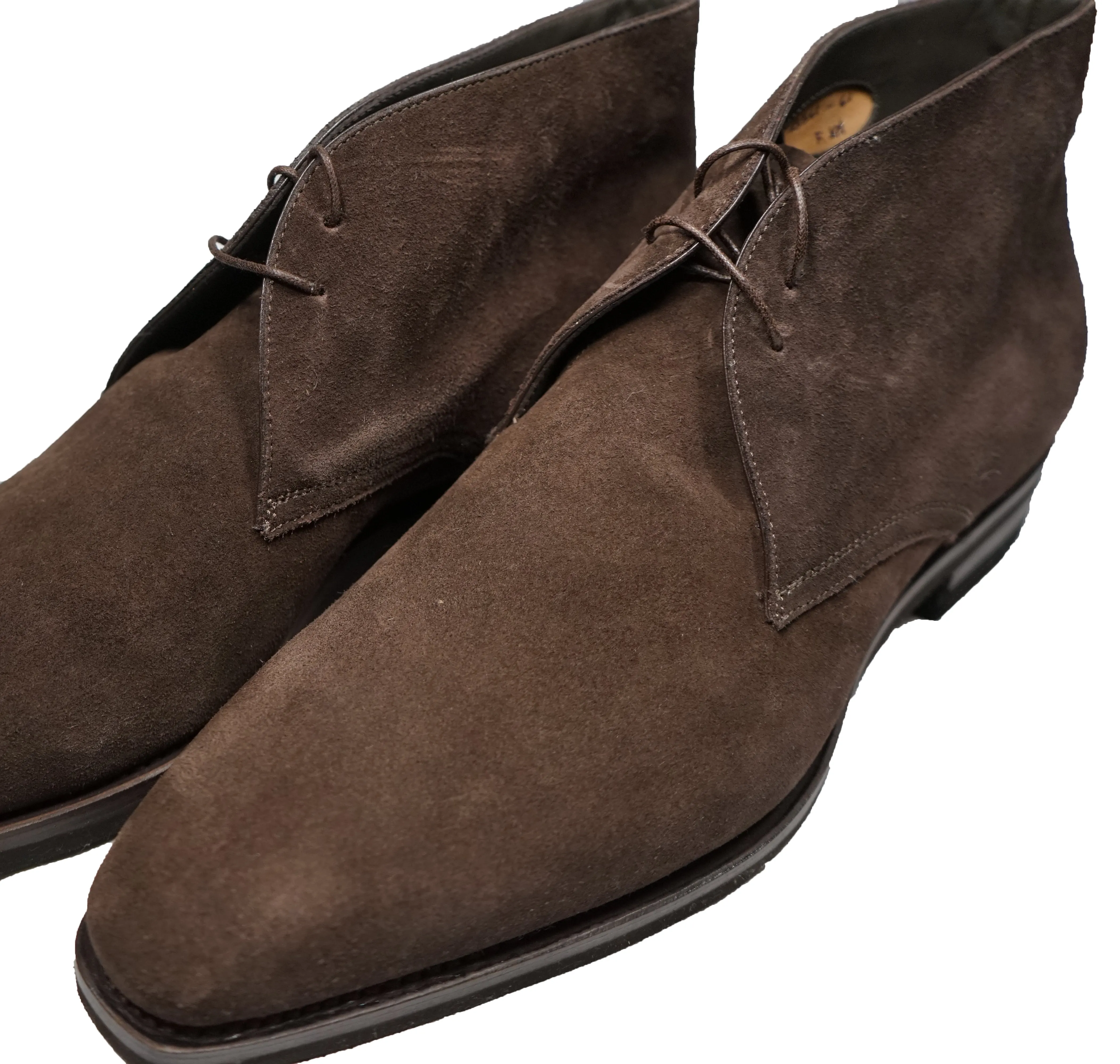 SANTONI - "GOODYEAR WELT” Slim Silhouette Weathered Chukka Boot  - 11.5