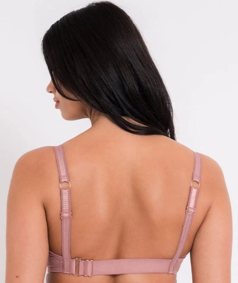 Scantilly Peep Show Deep Plunge Bra - Dusty Rose