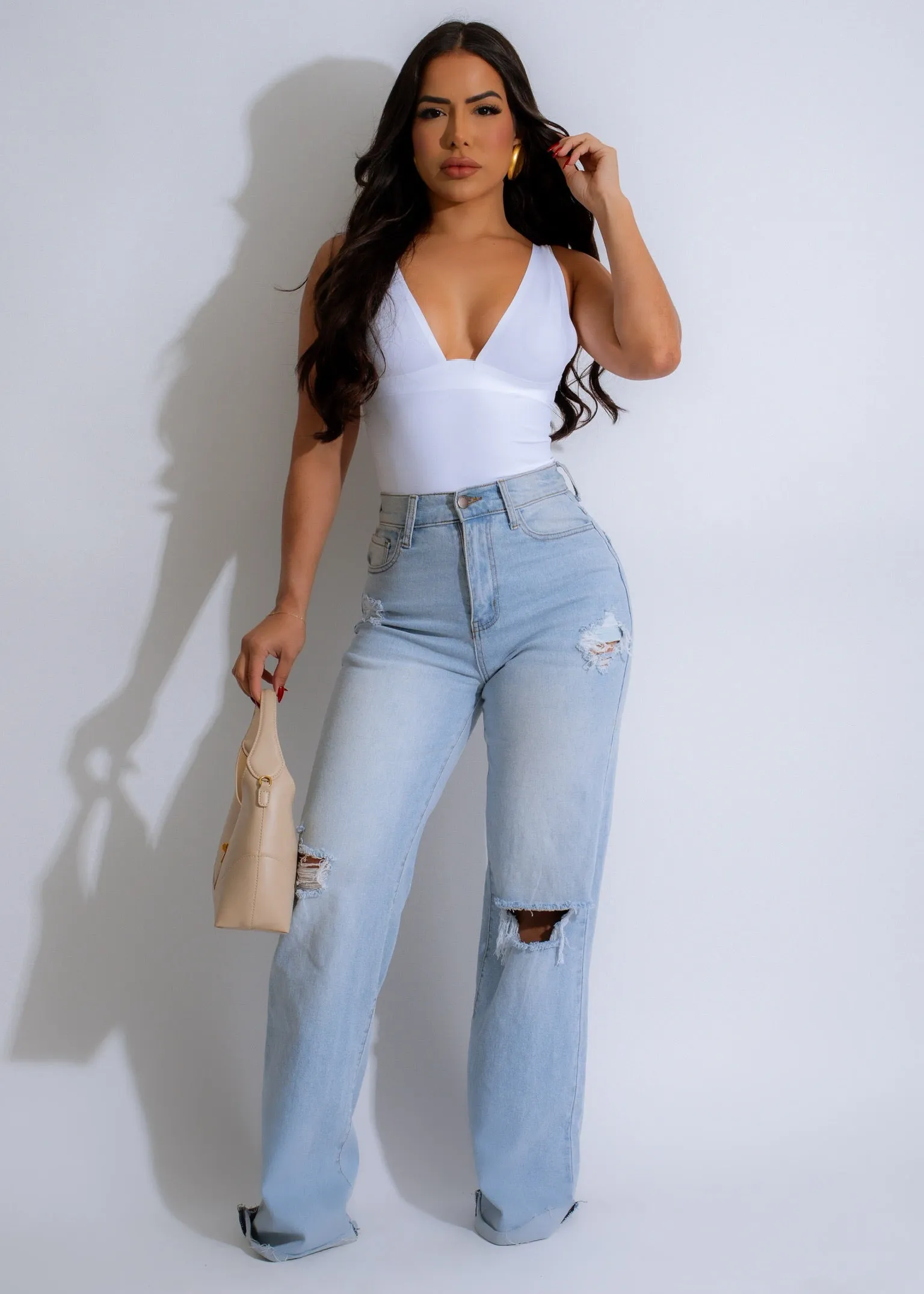 Serenity Plunge Bodysuit White