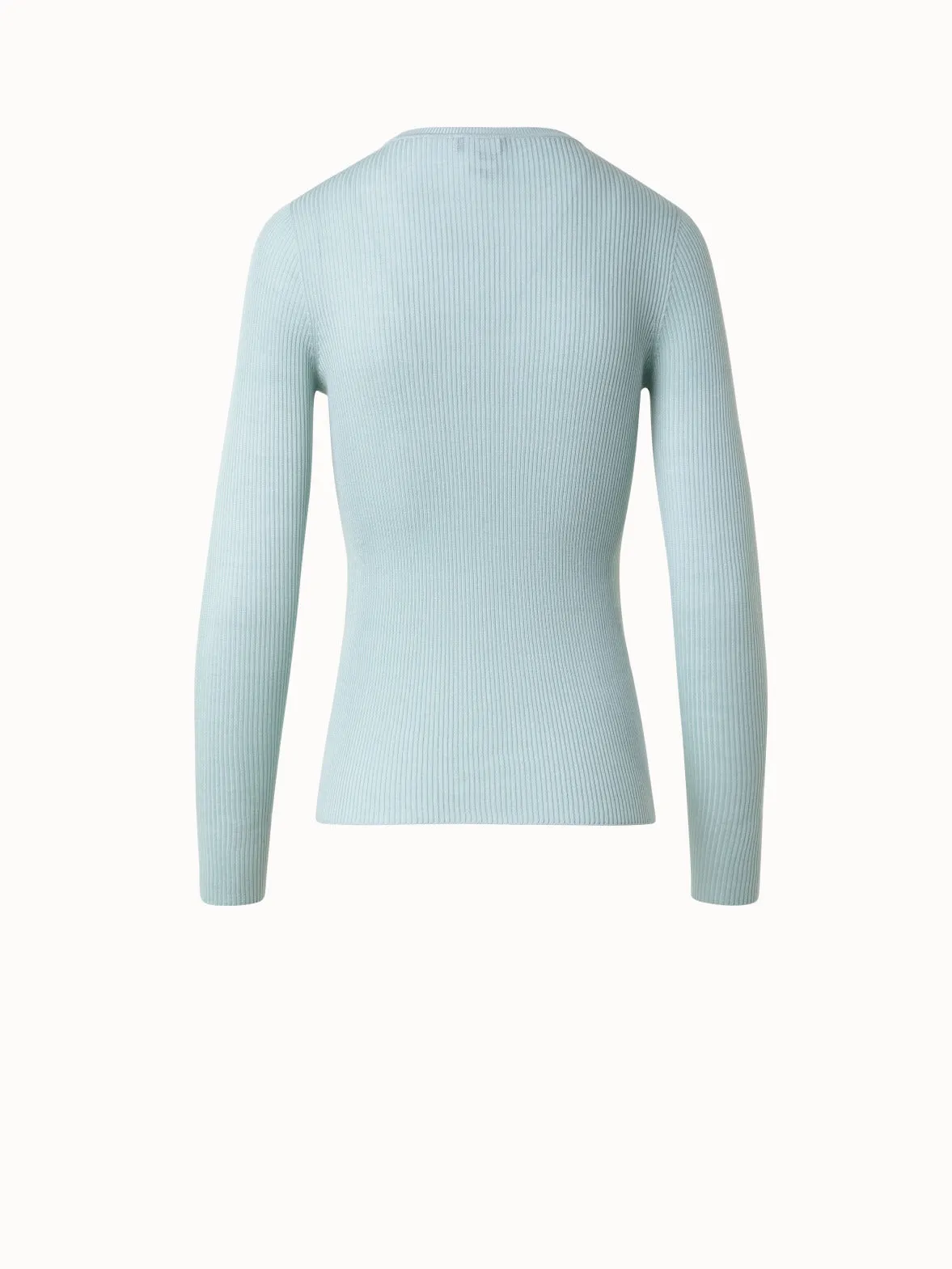 Silk Cotton Rib Knit Pullover