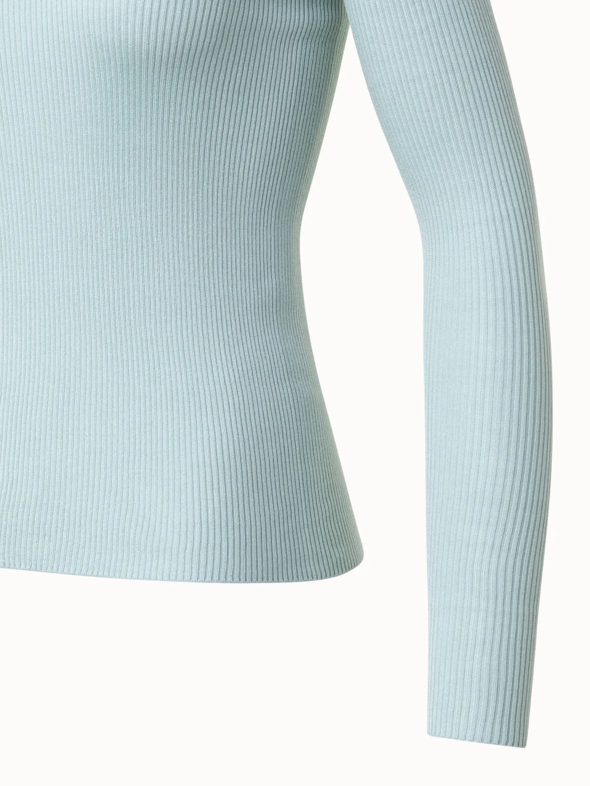 Silk Cotton Rib Knit Pullover