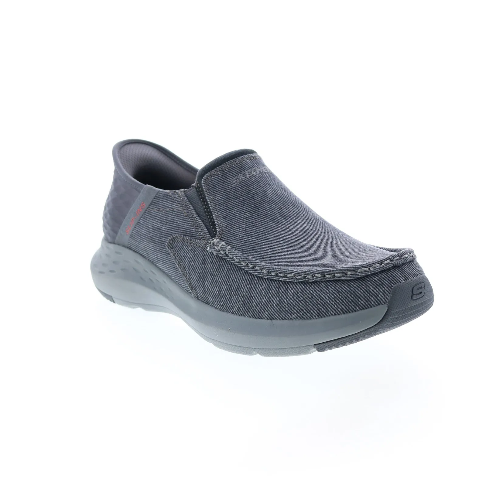 Skechers Parson Dewitt 204806WW Mens Gray Extra Wide Loafers Casual Shoes
