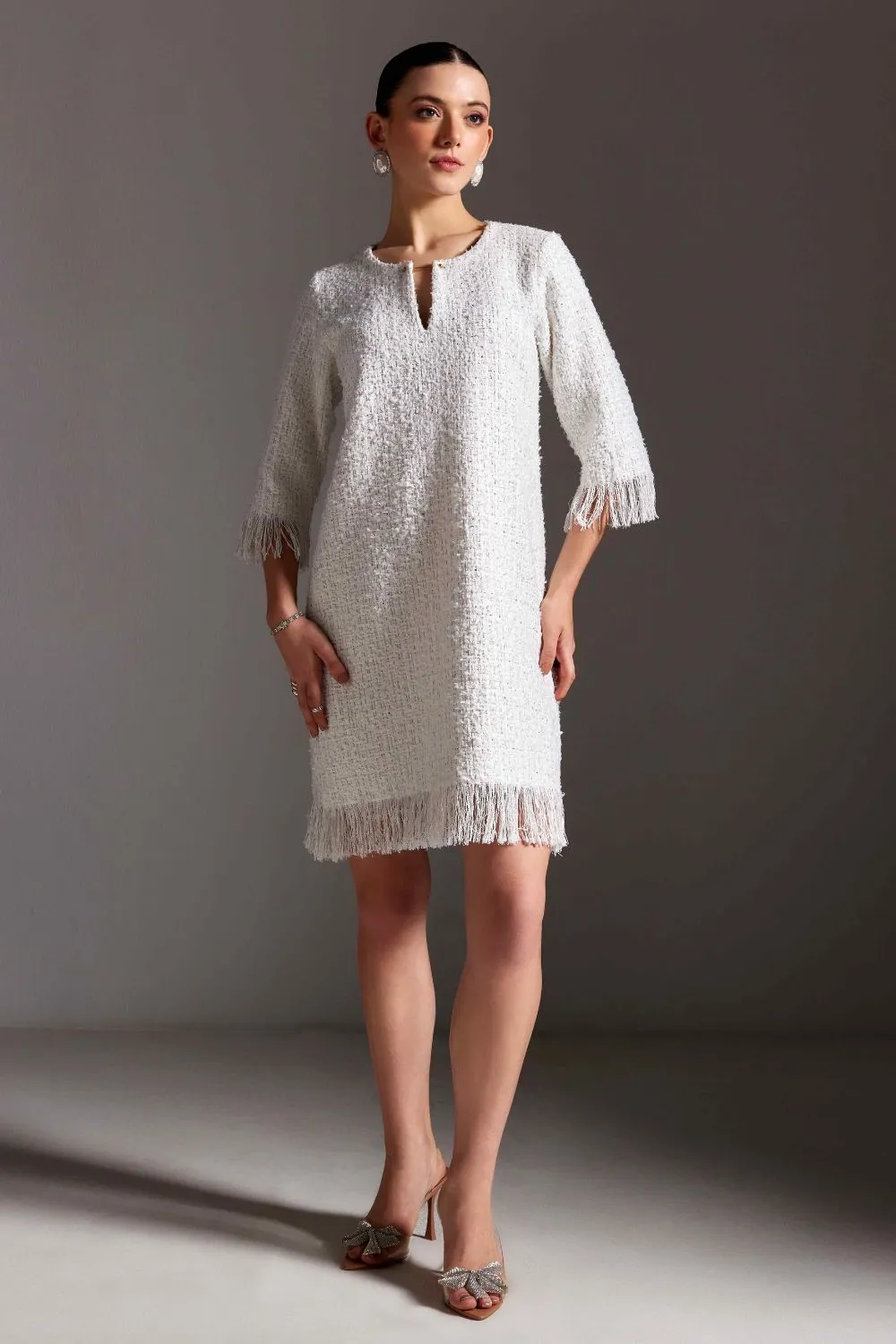 Snowfall Symphony Tweed Dress