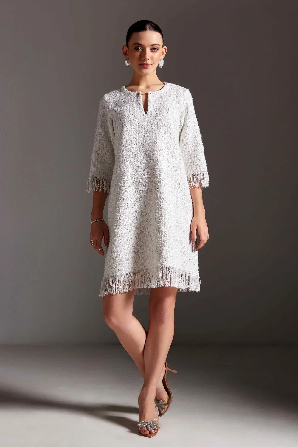 Snowfall Symphony Tweed Dress