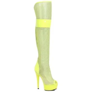 SS-609-IVY Thigh Boot  | Yellow Patent