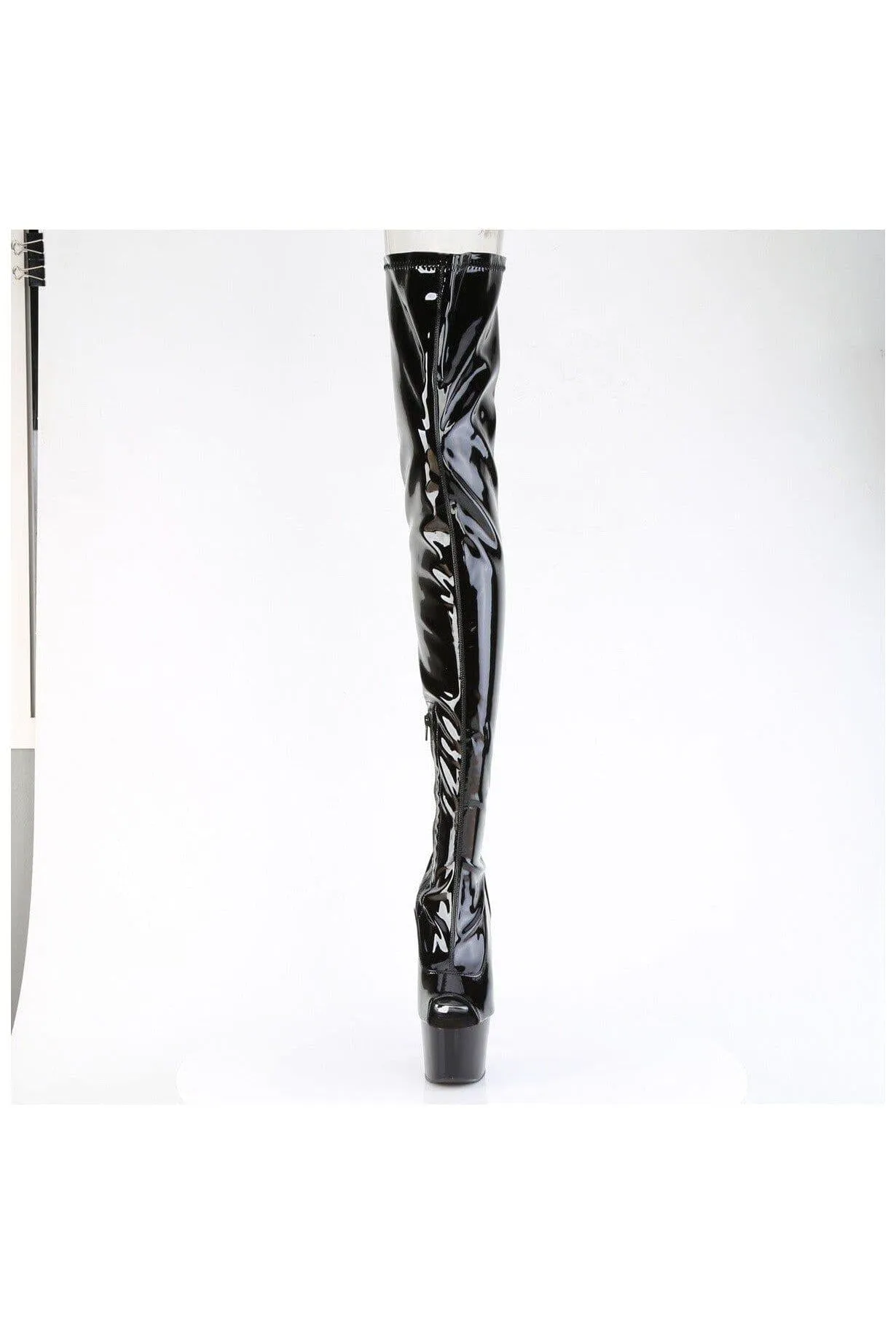 SS-ADORE-4011 Black Patent Thigh Boot
